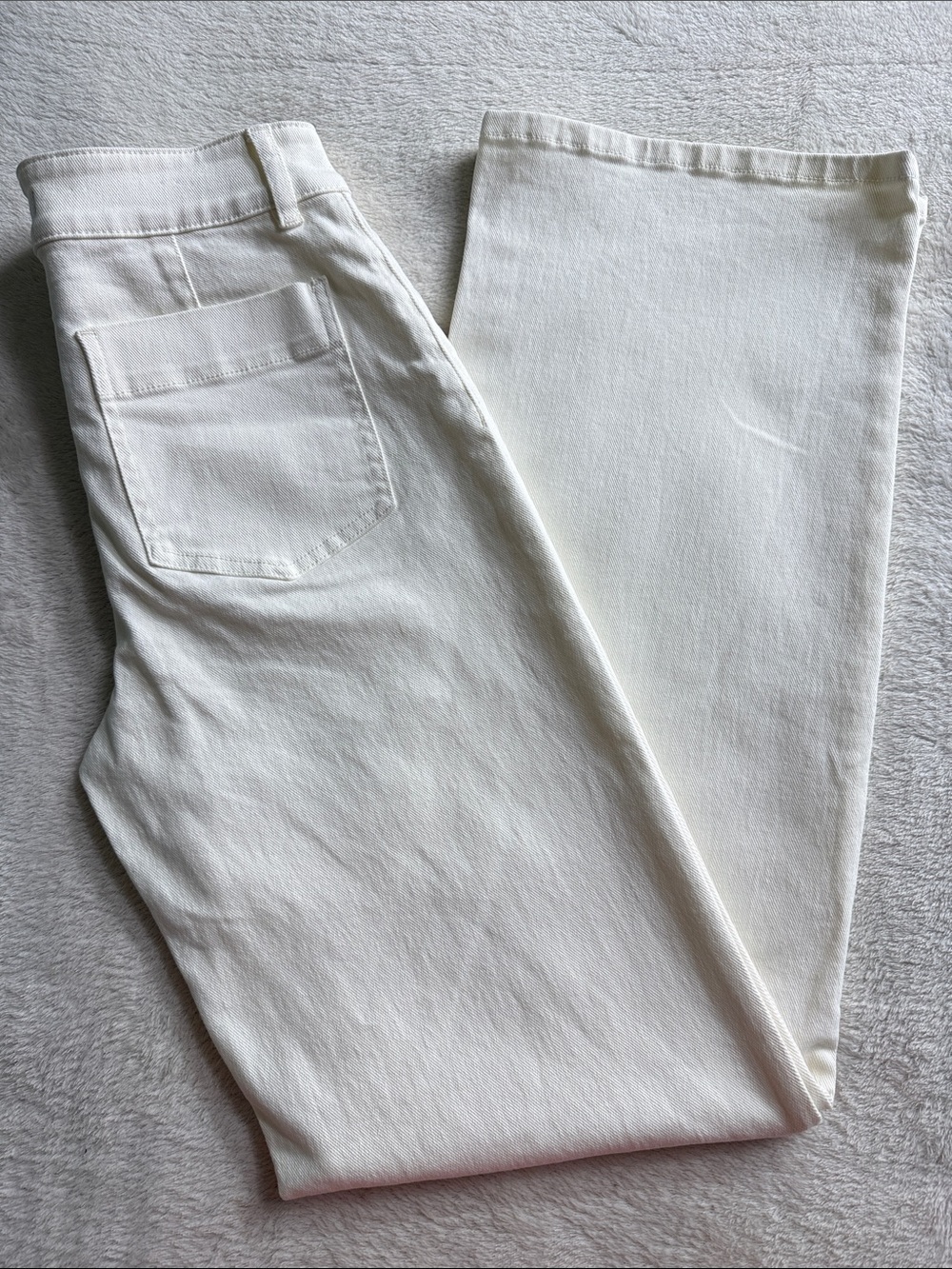 Sanctuary Marine Full Length Wide Leg Jeans Ivory White Standard Rise Size 27 - Picture 3 of 13